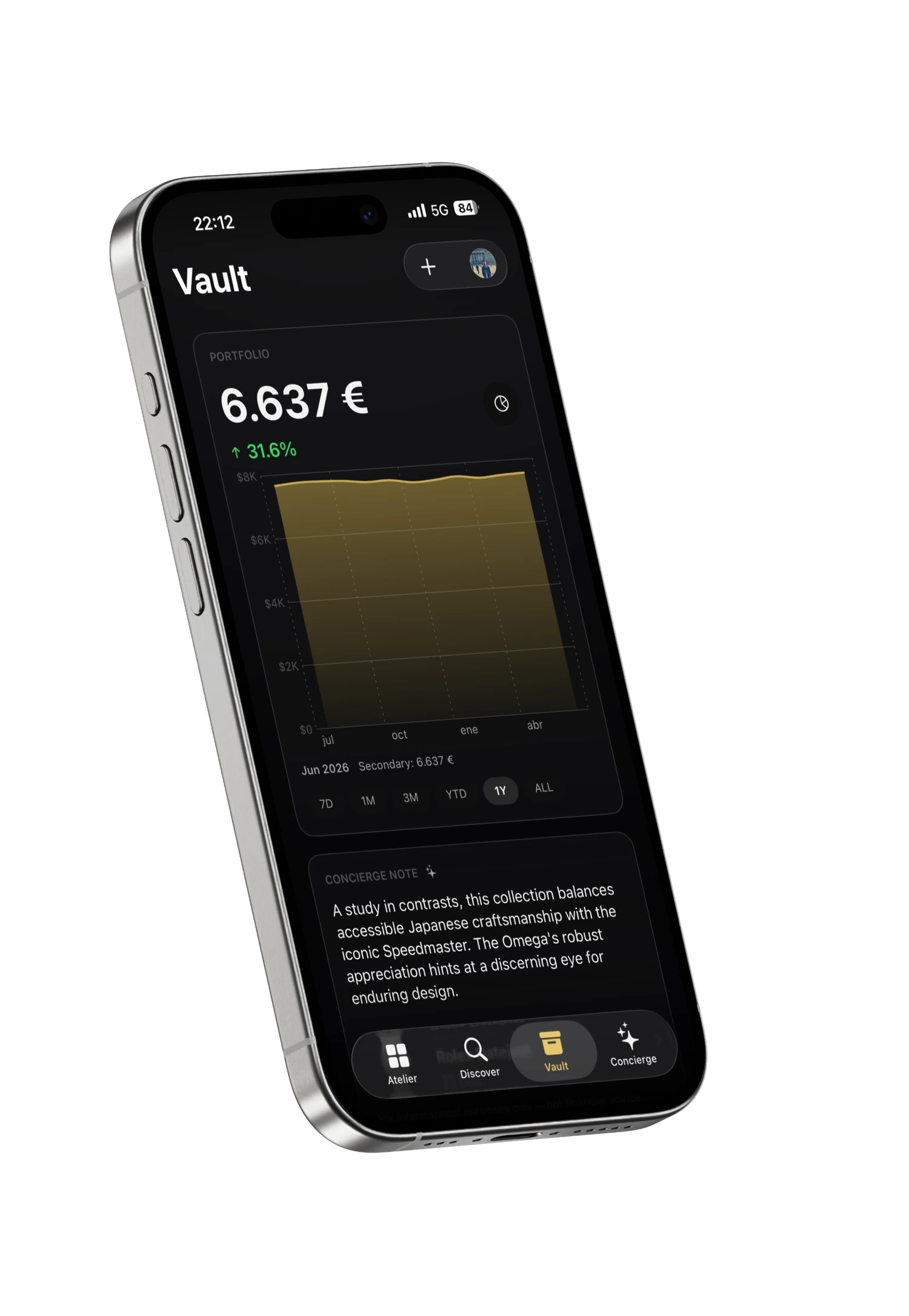 Calibre Vault showing a collection's live market valuation